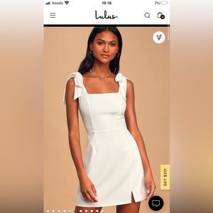 Lulu’s White Tie Strap Mini Dress